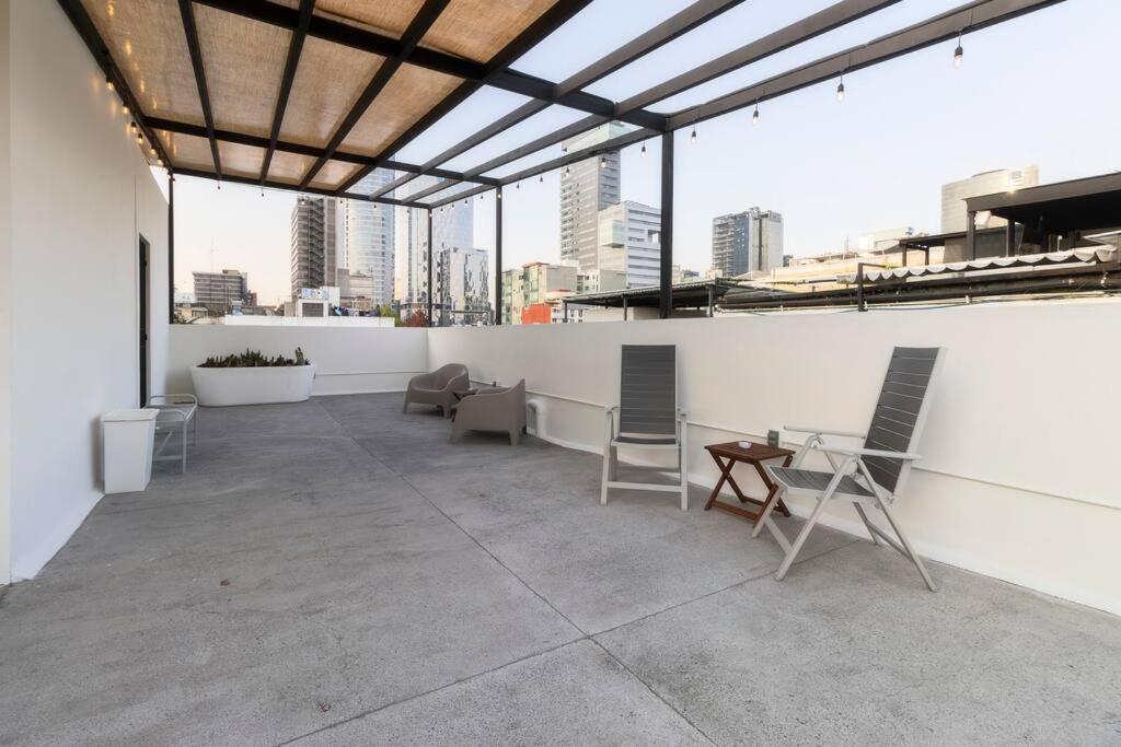 L304 Studio Apt 2Bdrm 1Bath Fits 6 Ac Rooftop Villa Mexico City Exteriör bild